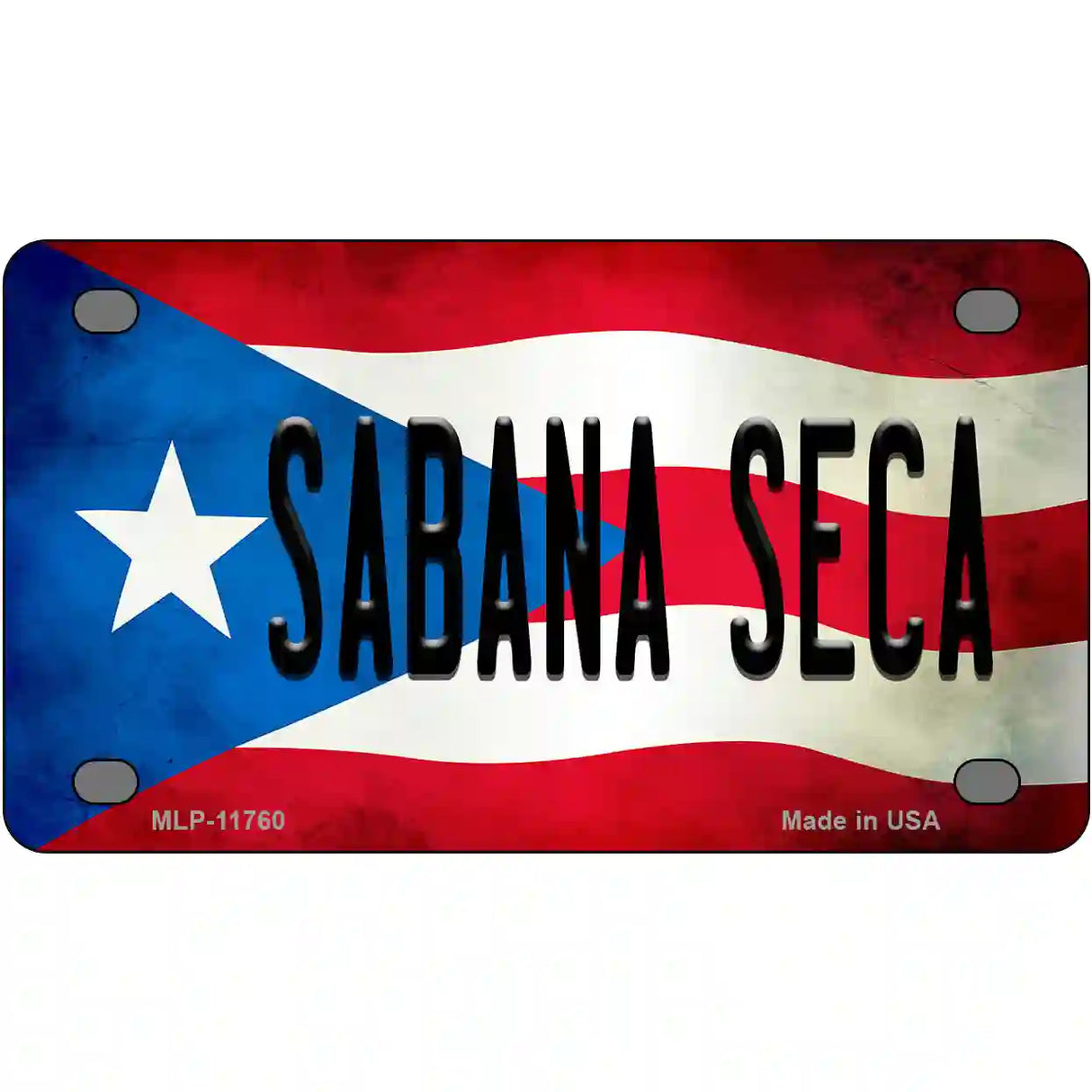 Sabana Seca Puerto Rico Flag Novelty License Plate 4" x 2.2" (MLP)