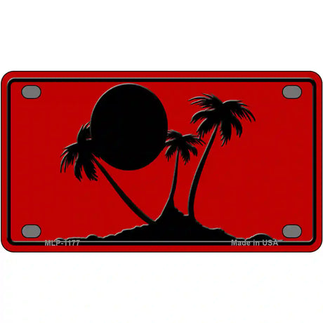 Island Palms Novelty Metal License Plate 4" x 2.2" (MLP)