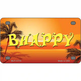 Be Happy Beach Scene Novelty License Plate 4" x 2.2" (MLP)