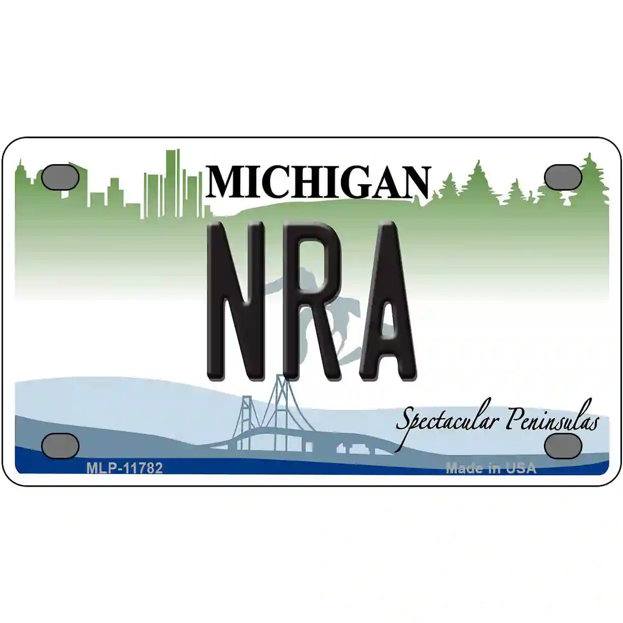 NRA Michigan Novelty License Plate 4" x 2.2" (MLP)