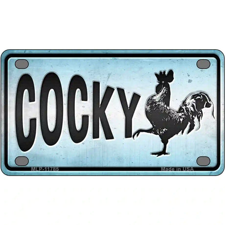 Cocky Chicken Novelty License Plate 4" x 2.2" (MLP)