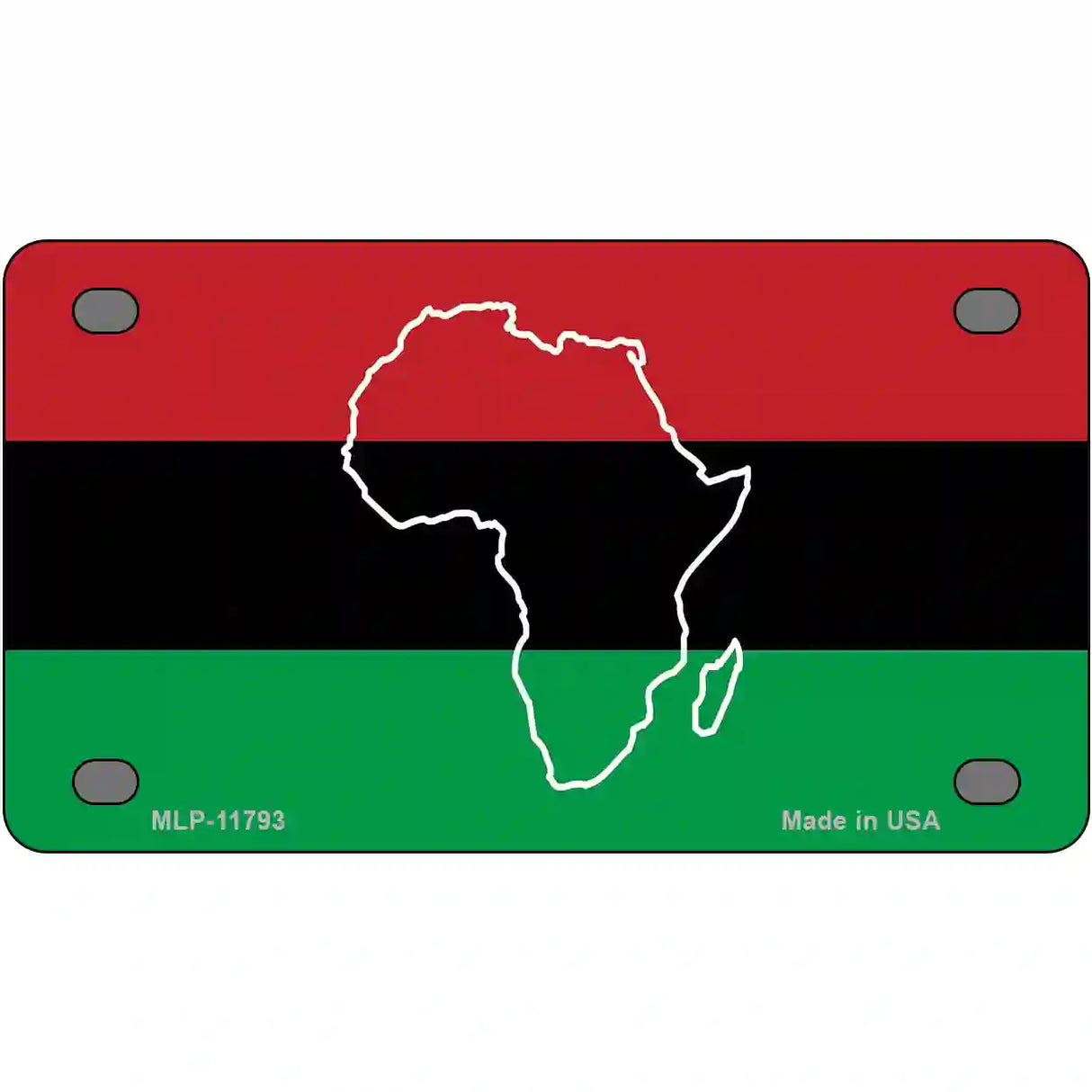 Africa Outline With Flag Novelty License Plate 4" x 2.2" (MLP)