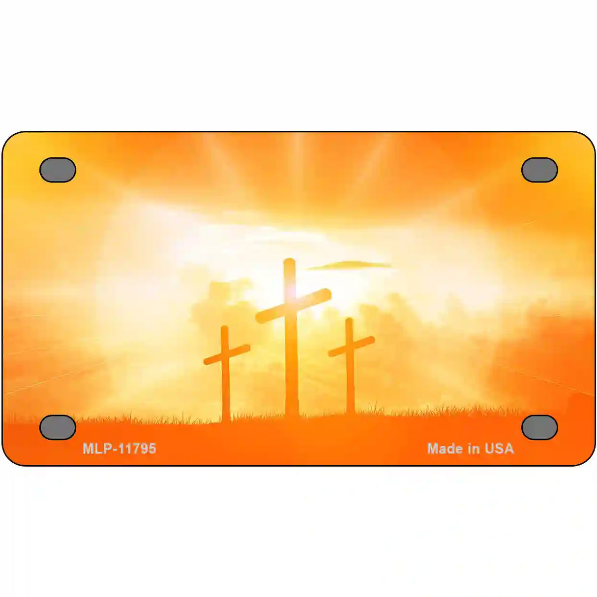 Crosses in the Sun Orange Novelty License Plate 4" x 2.2" (MLP)