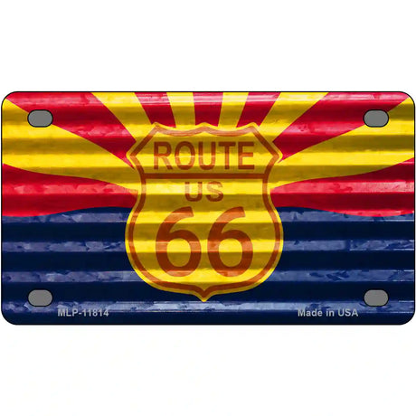 Route 66 Arizona Flag Novelty License Plate 4" x 2.2" (MLP)