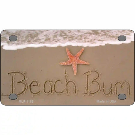 Beach Bum Novelty Metal License Plate 4" x 2.2" (MLP)