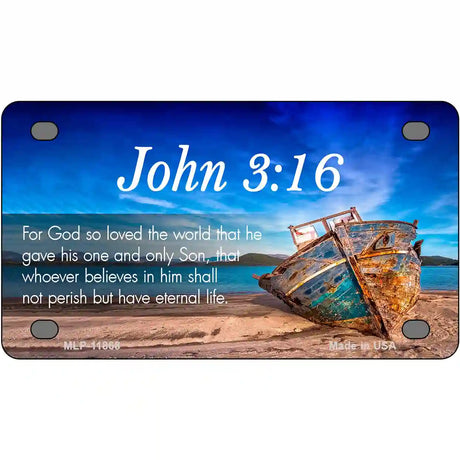 John 3 16 Beach Novelty License Plate 4" x 2.2" (MLP)