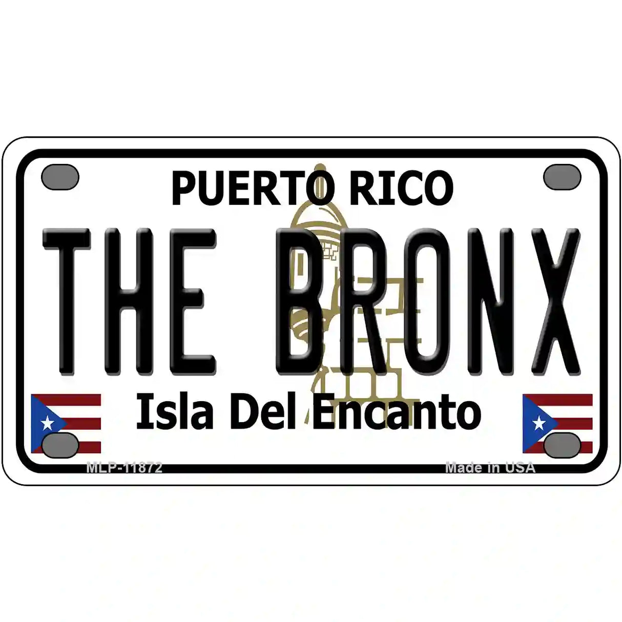 The Bronx Puerto Rico Novelty License Plate 4" x 2.2" (MLP)