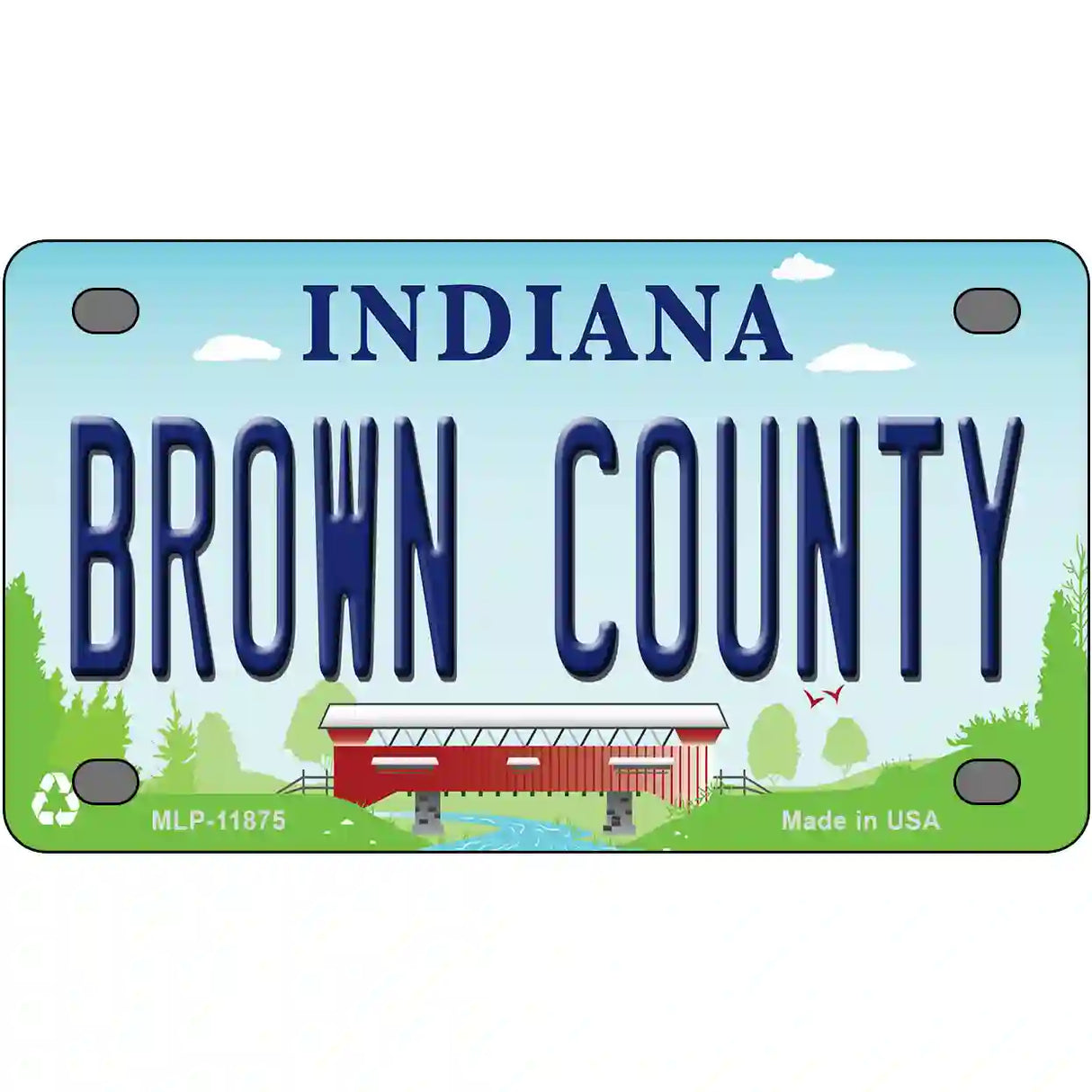 Brown County Indiana Novelty License Plate 4" x 2.2" (MLP)