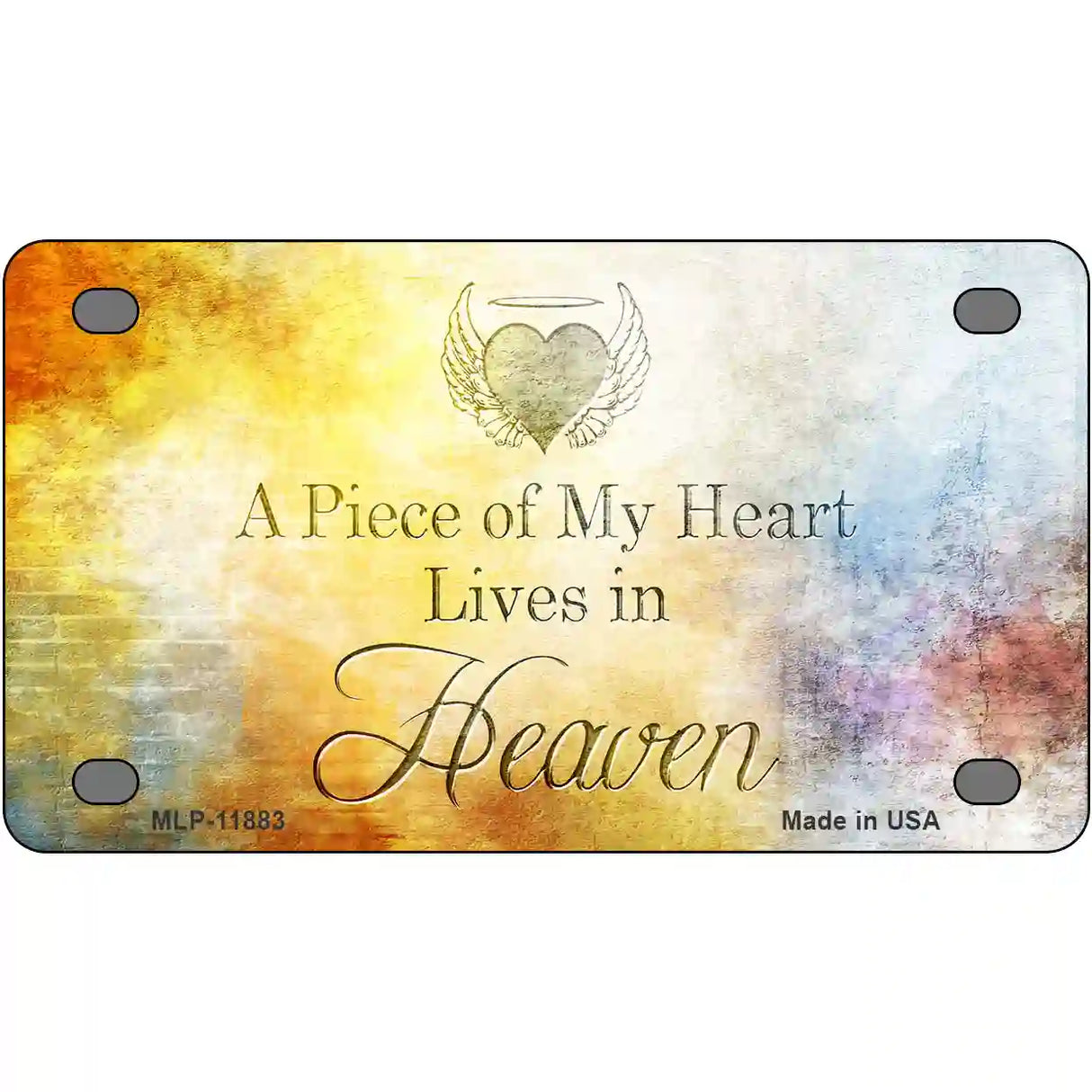 Lives In Heaven Novelty Metal License Plate 4" x 2.2" (MLP)