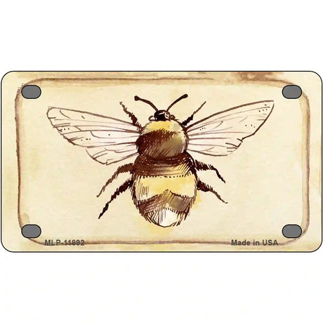 Bumble Bee Watercolor Novelty Metal License Plate 4" x 2.2" (MLP)