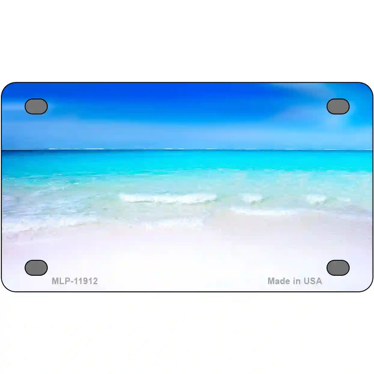 Beach Scene Novelty Metal License Plate 4" x 2.2" (MLP)