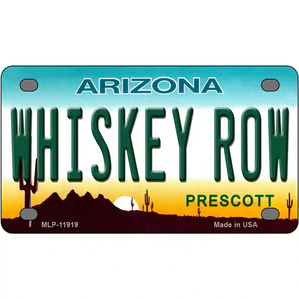 Whiskey Row Arizona Novelty License Plate 4" x 2.2" (MLP)