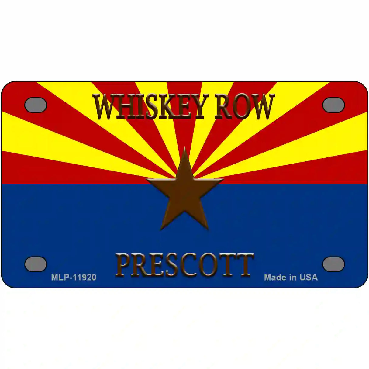 Whiskey Row Prescott Arizona Novelty License Plate 4" x 2.2" (MLP)