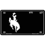 Wyoming Black Novelty Metal License Plate 4" x 2.2" (MLP) / Yes