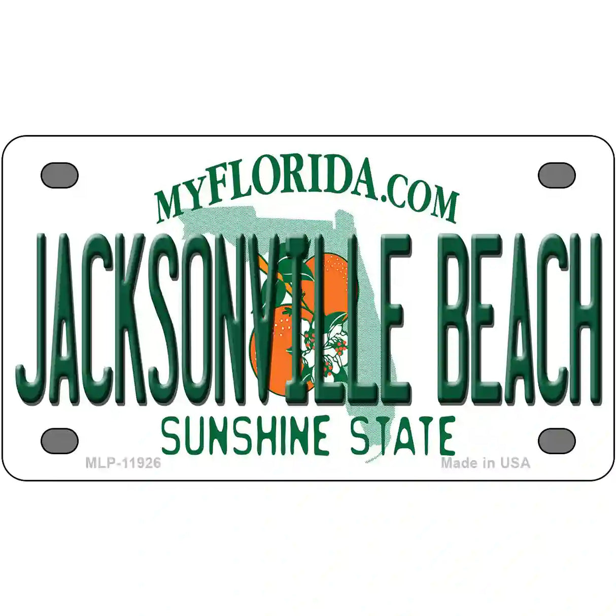 Florida Jacksonville Beach Novelty Metal License Plate 4" x 2.2" (MLP)