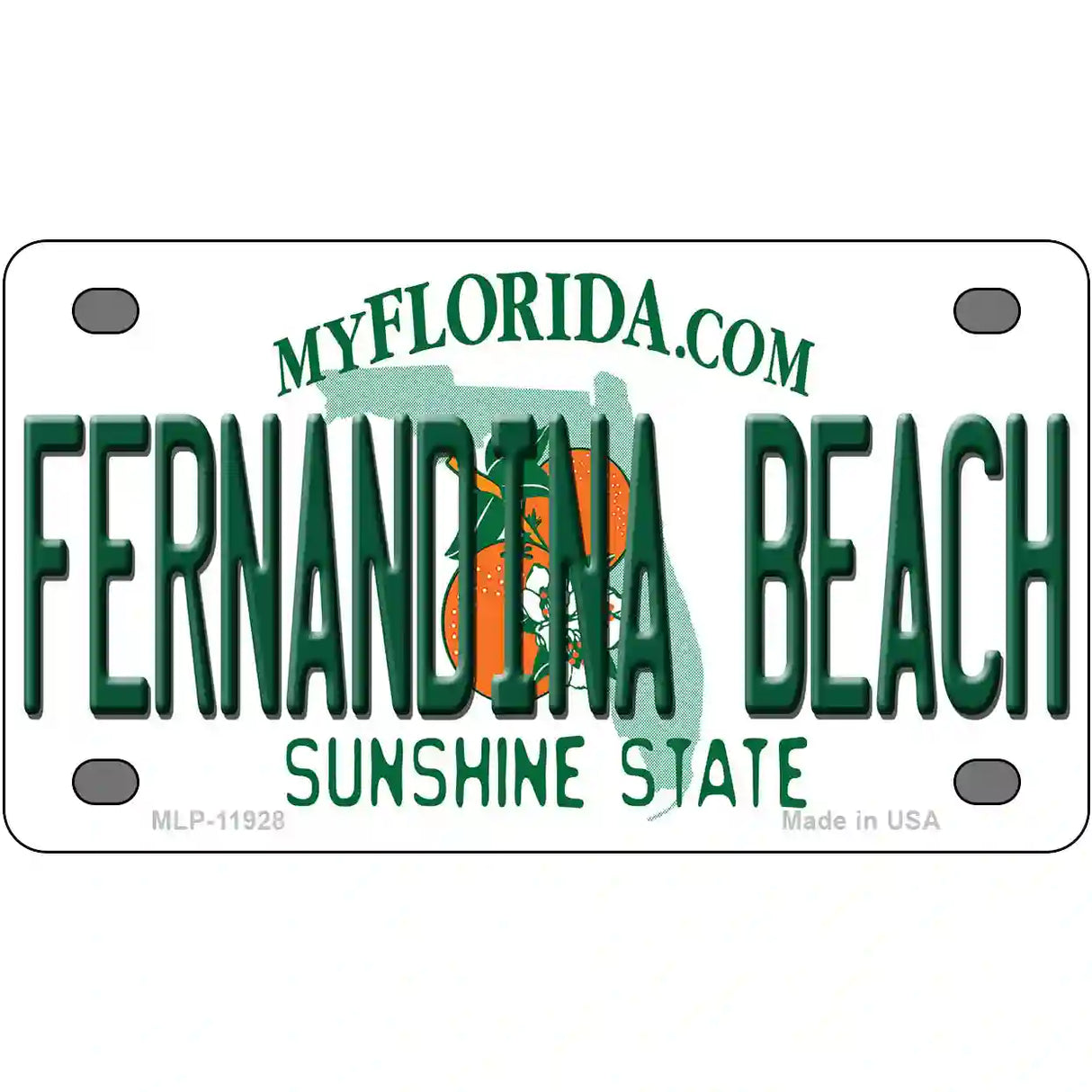 Florida Fernandina Beach Novelty Metal License Plate 4" x 2.2" (MLP)