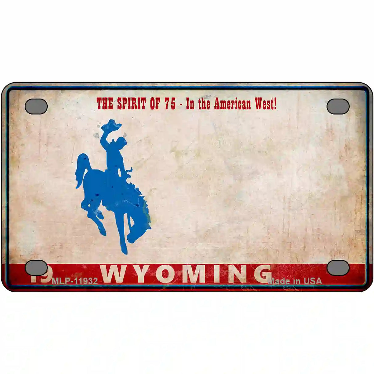 Wyoming Rusty Novelty Metal License Plate 4" x 2.2" (MLP)