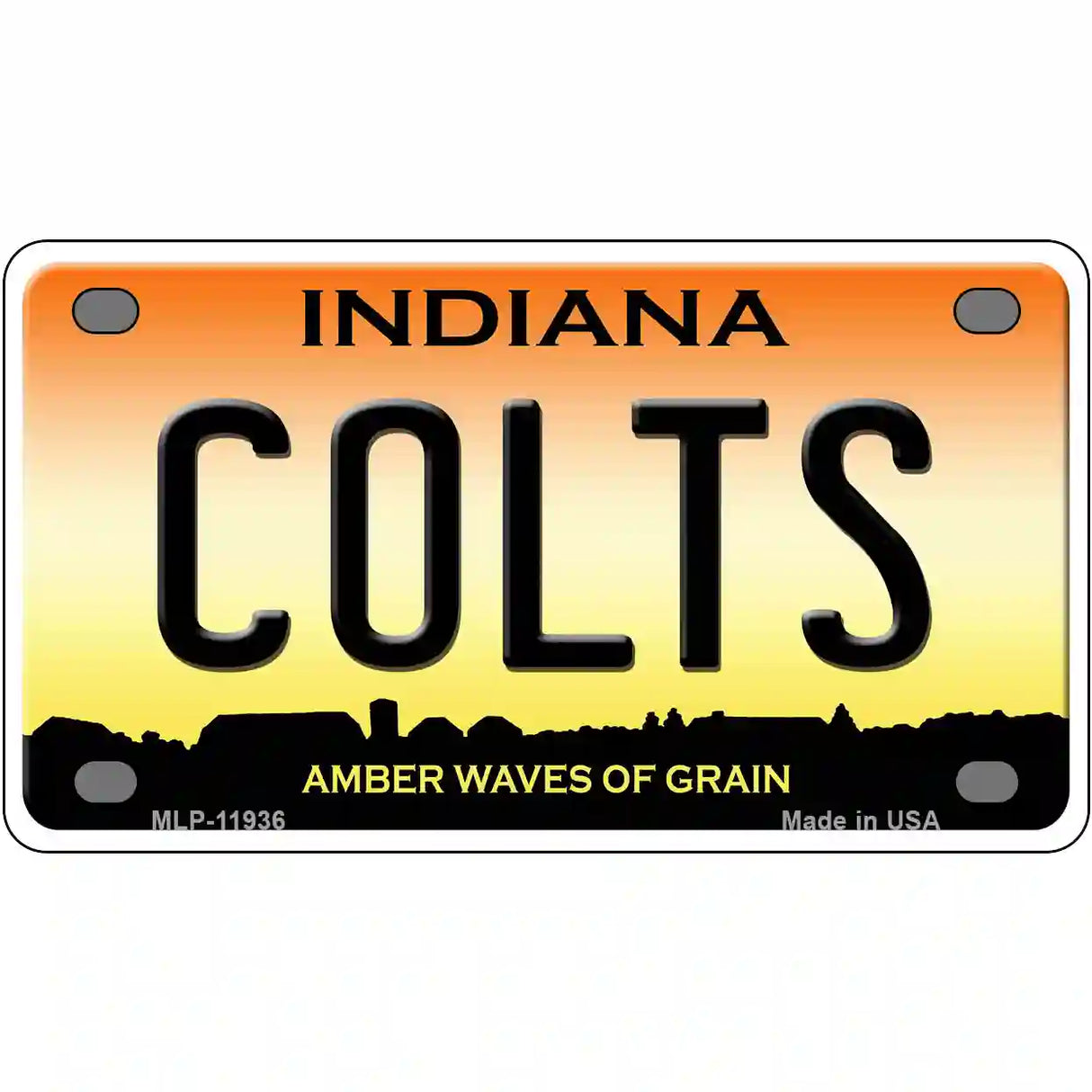 Indiana Colts Novelty Metal License Plate 4" x 2.2" (MLP)