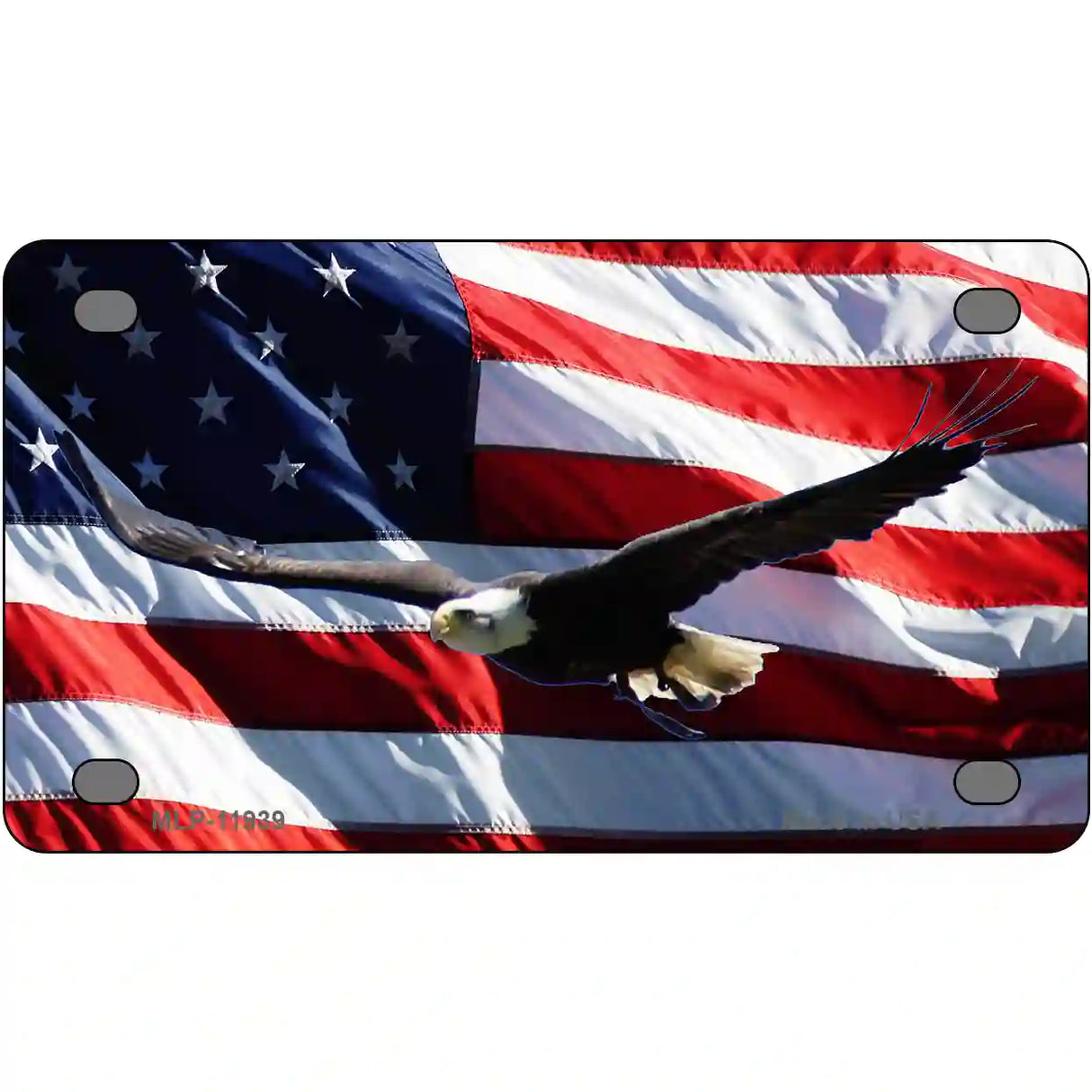 Soaring Eagle Flag Novelty Metal License Plate 4" x 2.2" (MLP)