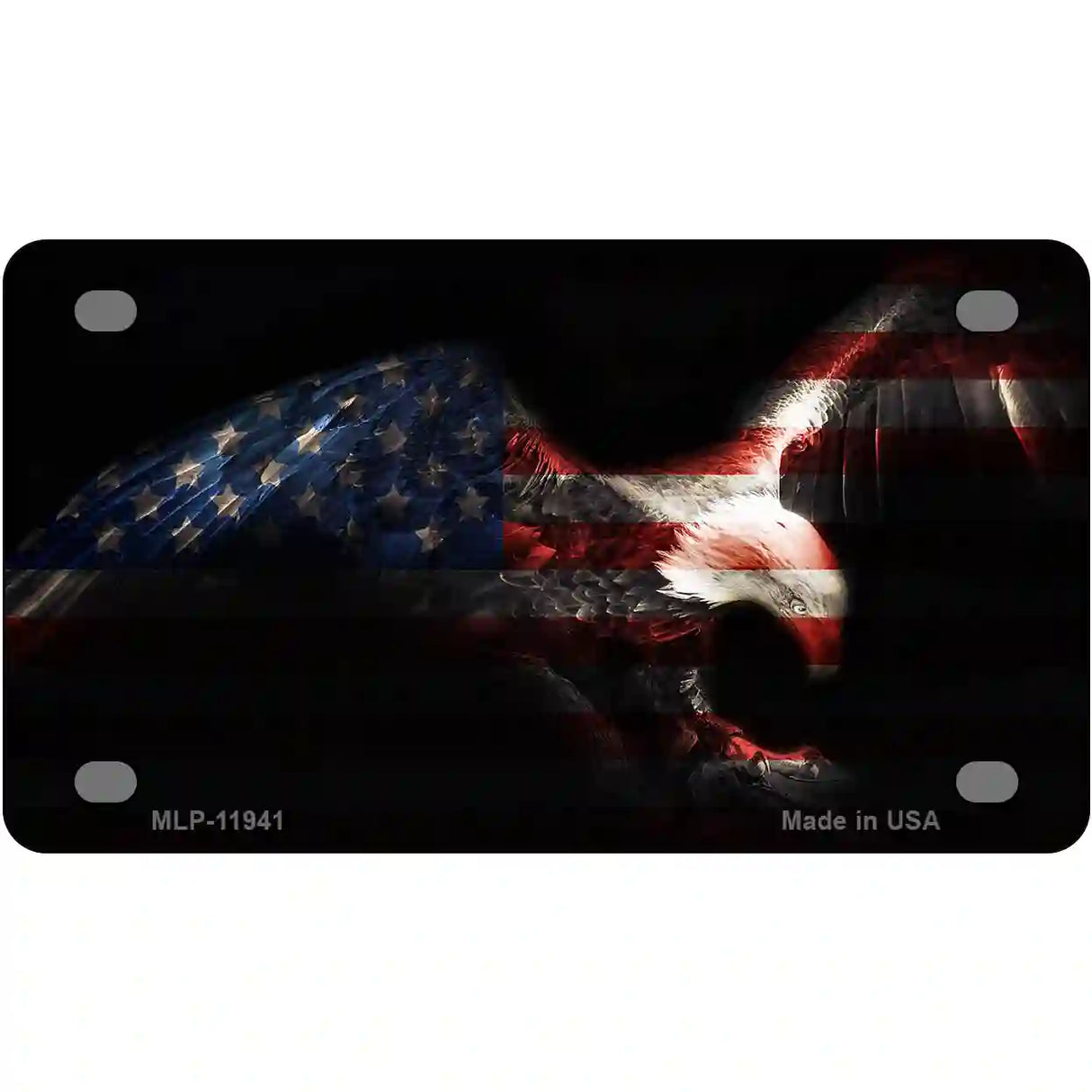 Eagle American Flag Novelty Metal License Plate 4" x 2.2" (MLP)