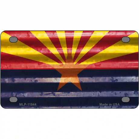 Arizona Corrugated Flag Novelty License Plate 4" x 2.2" (MLP)