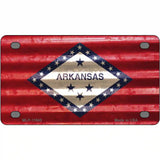 Arkansas Corrugated Flag Novelty License Plate 4" x 2.2" (MLP)