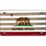 California Corrugated Flag Novelty License Plate 4" x 2.2" (MLP)