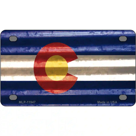 Colorado Corrugated Flag Novelty License Plate 4" x 2.2" (MLP)