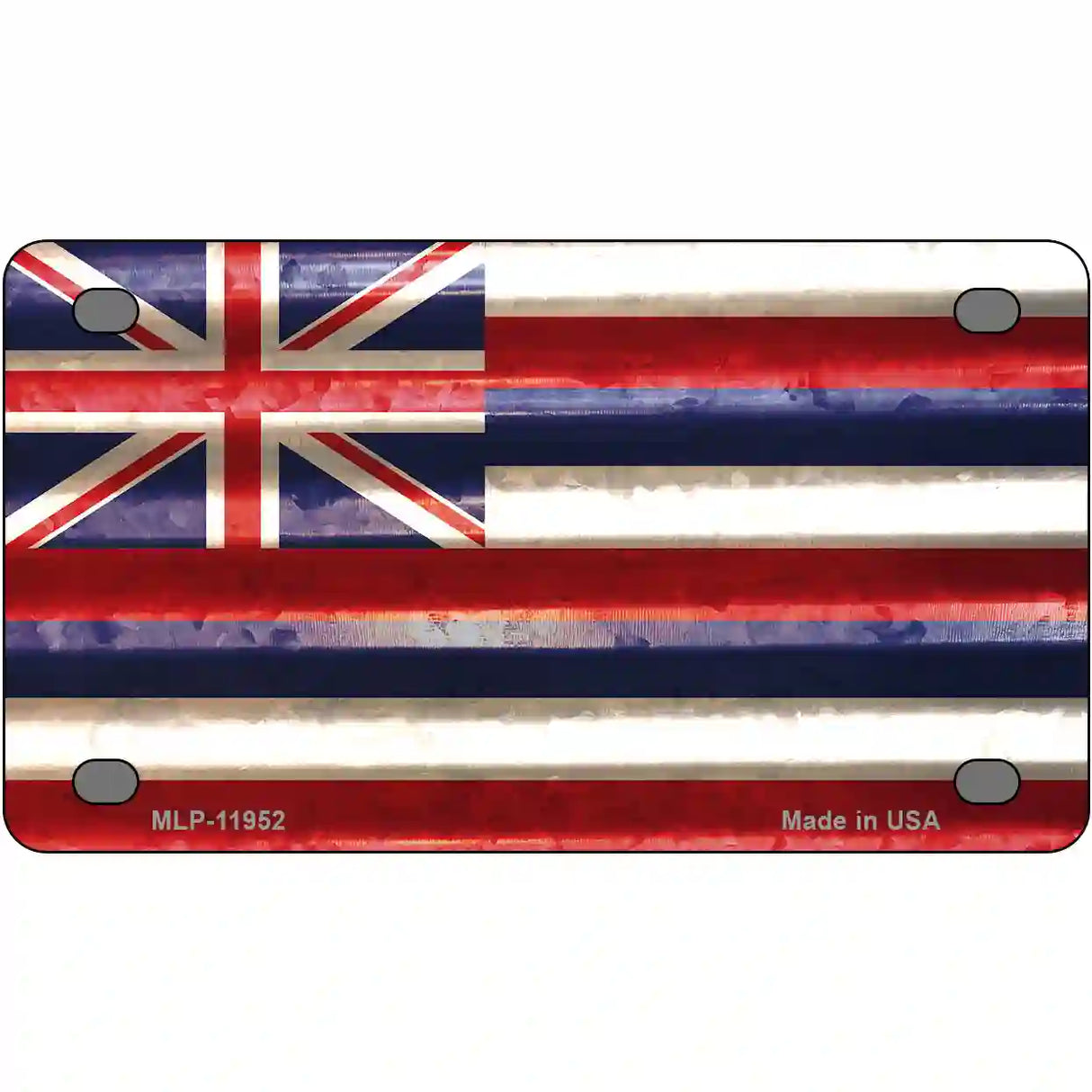 Hawaii Corrugated Flag Novelty License Plate 4" x 2.2" (MLP)