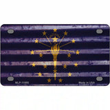 Indiana Corrugated Flag Novelty License Plate 4" x 2.2" (MLP)