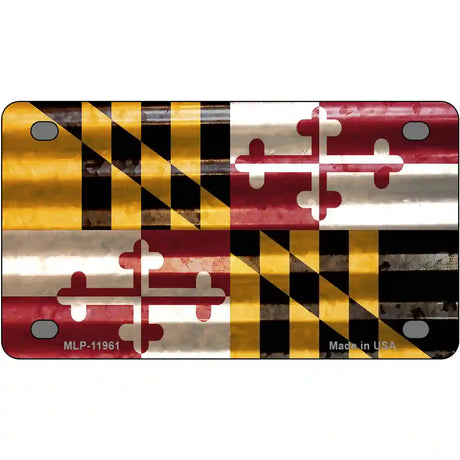 Maryland Corrugated Flag Novelty License Plate 4" x 2.2" (MLP)