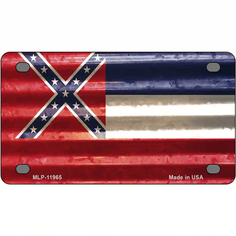 Mississippi Corrugated Flag Novelty License Plate 4" x 2.2" (MLP)