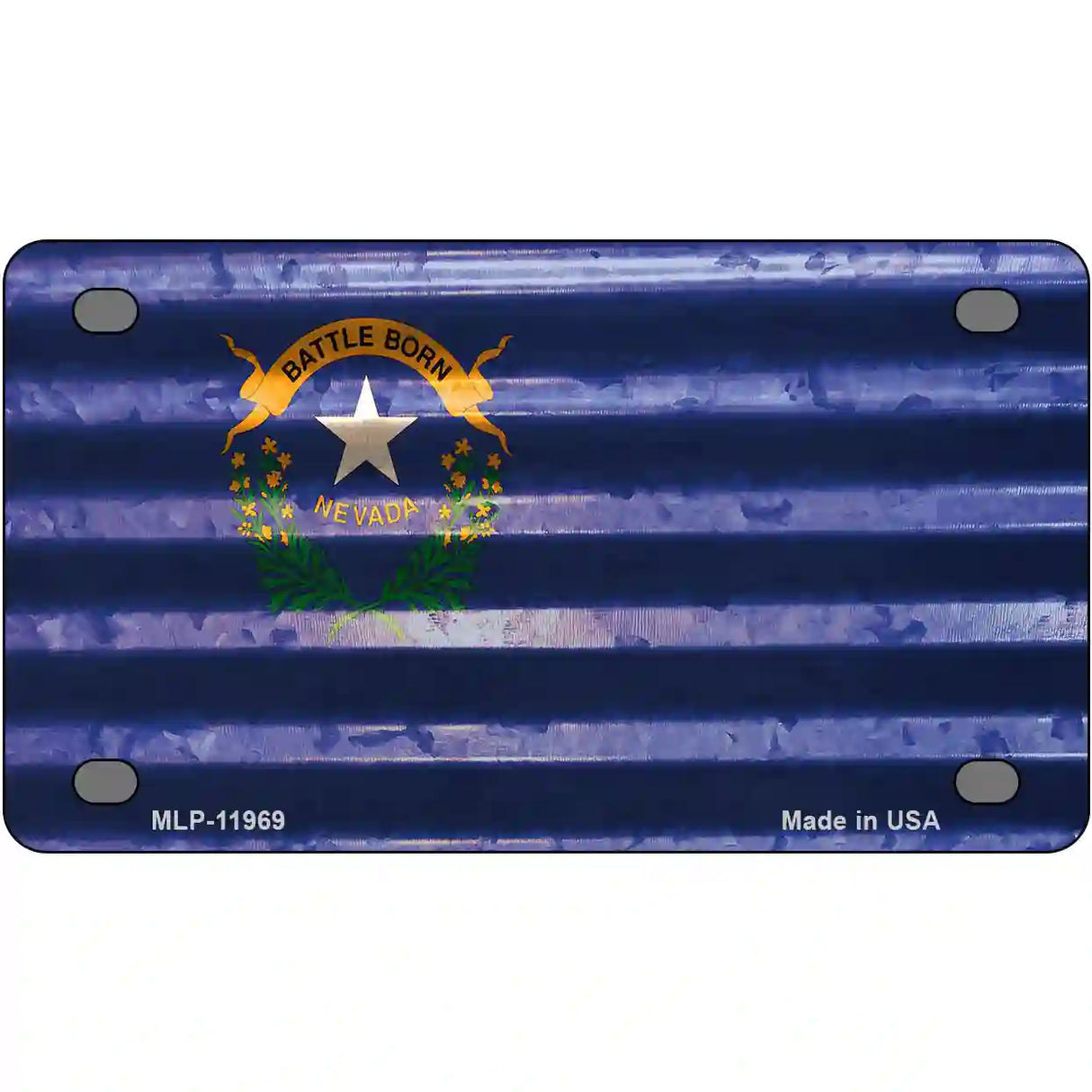 Nevada Corrugated Flag Novelty License Plate 4" x 2.2" (MLP)