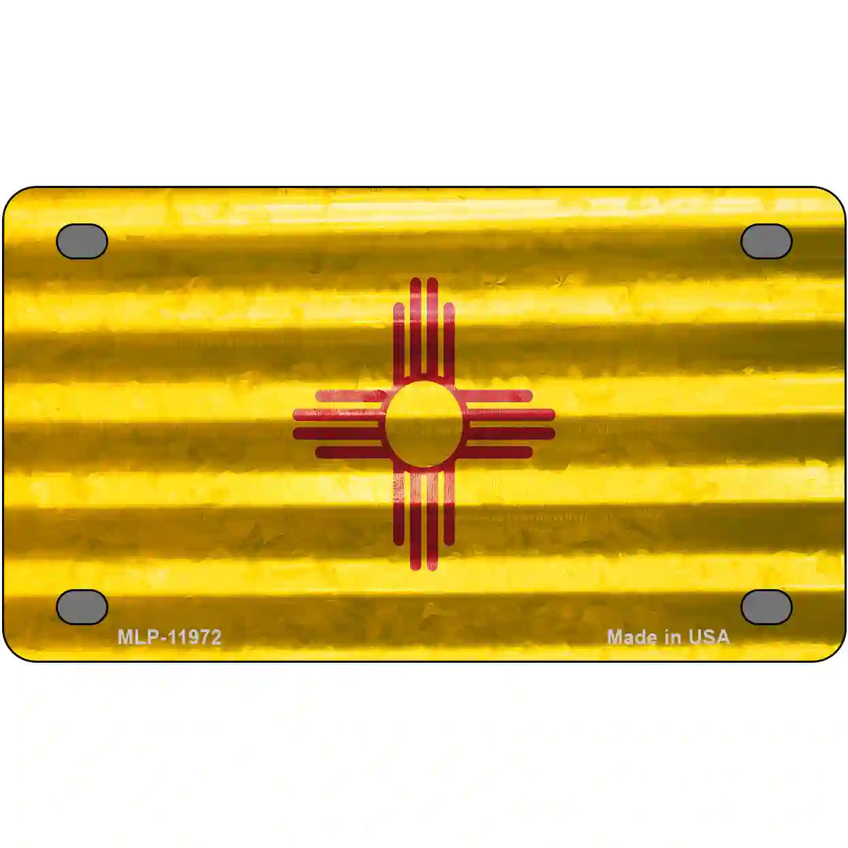 New Mexico Corrugated Flag Novelty License Plate 4" x 2.2" (MLP)