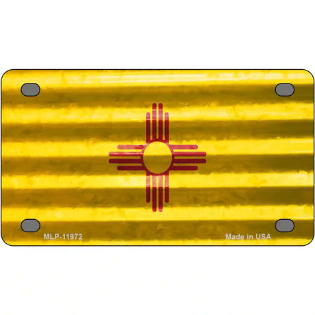 New Mexico Corrugated Flag Novelty License Plate 4" x 2.2" (MLP)