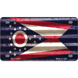 Ohio Corrugated Flag Novelty License Plate 4" x 2.2" (MLP)