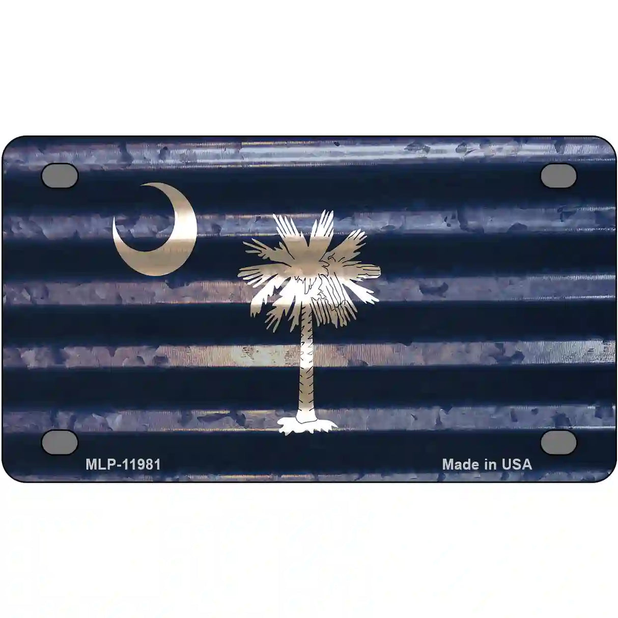 South Carolina Corrugated Flag Novelty License Plate 4" x 2.2" (MLP)