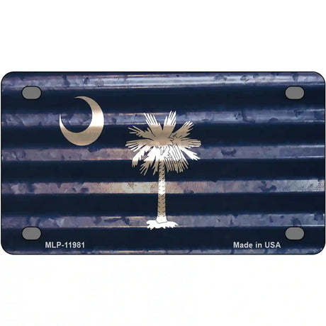 South Carolina Corrugated Flag Novelty License Plate 4" x 2.2" (MLP)