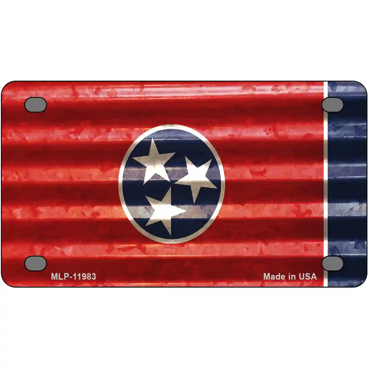 Tennessee Corrugated Flag Novelty License Plate 4" x 2.2" (MLP)