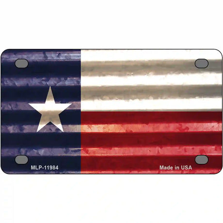 Texas Corrugated Flag Novelty License Plate 4" x 2.2" (MLP)