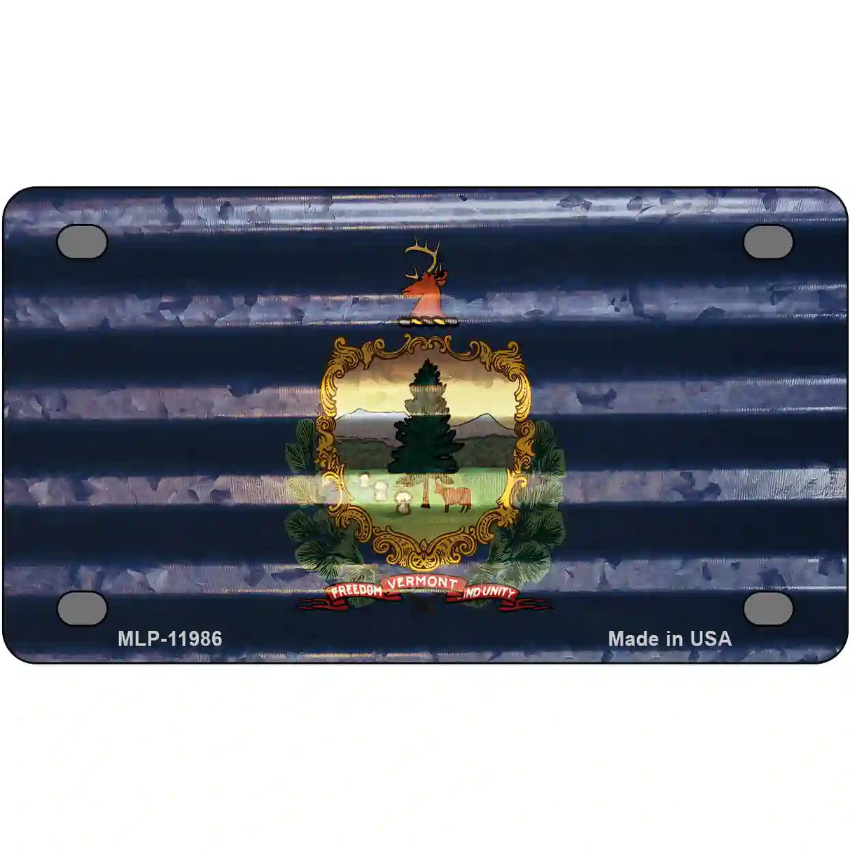 Vermont Corrugated Flag Novelty License Plate 4" x 2.2" (MLP)