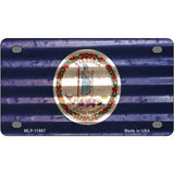 Virginia Corrugated Flag Novelty License Plate 4" x 2.2" (MLP)