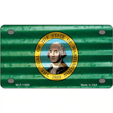 Washington Corrugated Flag Novelty License Plate 4" x 2.2" (MLP)