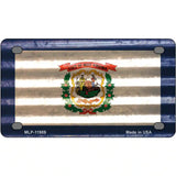 West Virginia Corrugated Flag Novelty License Plate 4" x 2.2" (MLP)