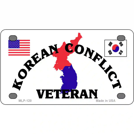 Korean Conflict Veteran Metal Novelty License Plate 4" x 2.2" (MLP)