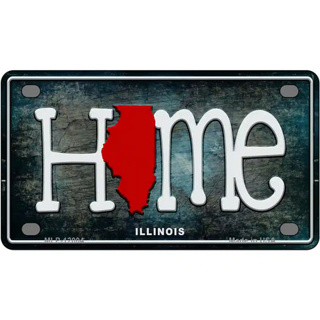 Illinois Home State Outline Novelty License Plate 4" x 2.2" (MLP)