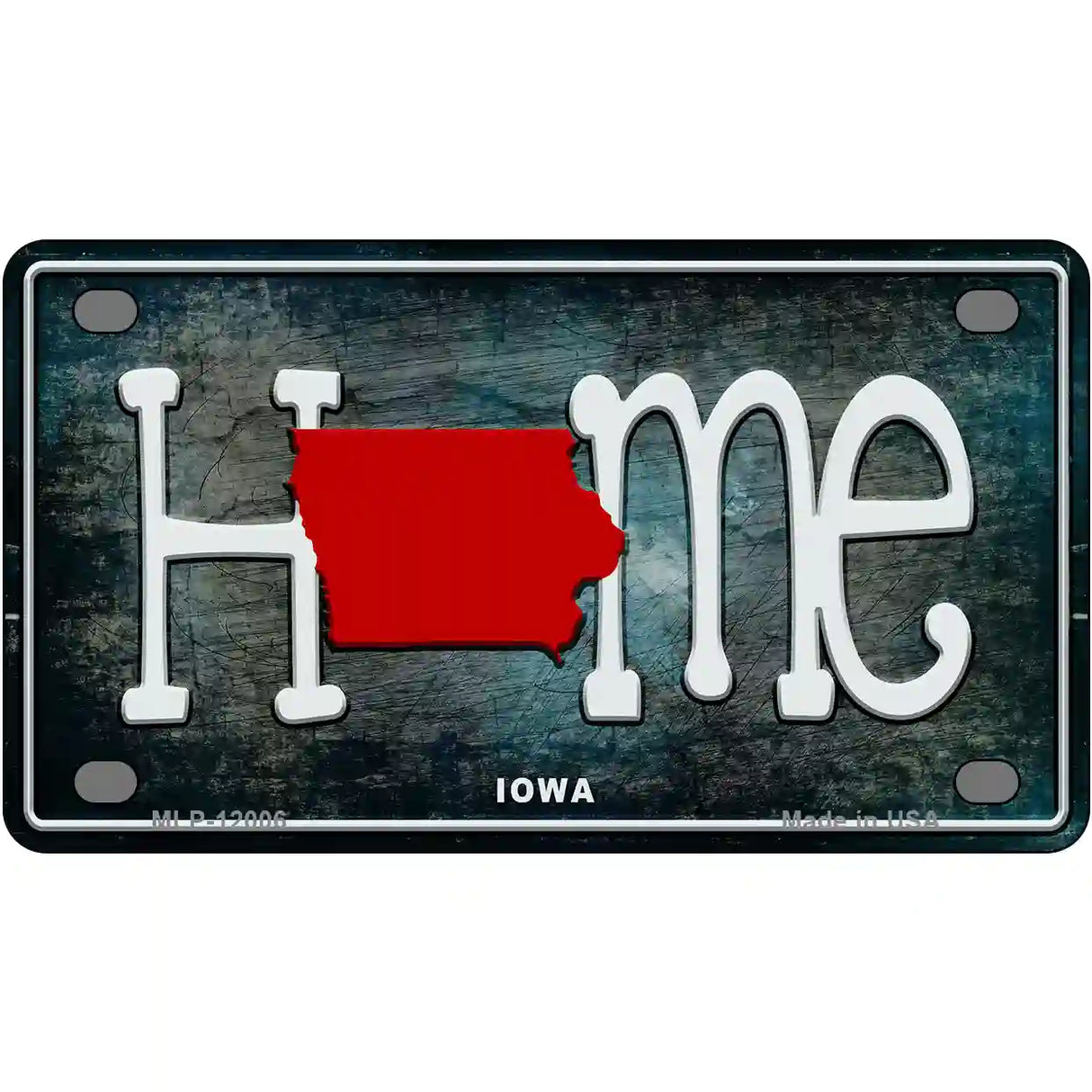 Iowa Home State Outline Novelty License Plate 4" x 2.2" (MLP)