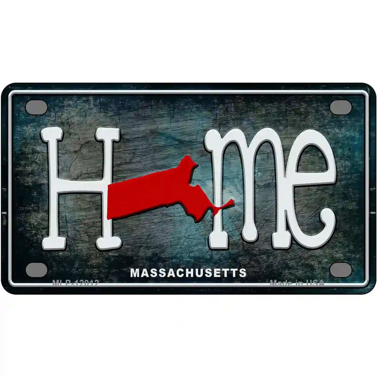 Massachusetts Home State Outline Novelty License Plate 4" x 2.2" (MLP)