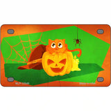 Pumpkin Kitty Novelty Metal License Plate 4" x 2.2" (MLP)