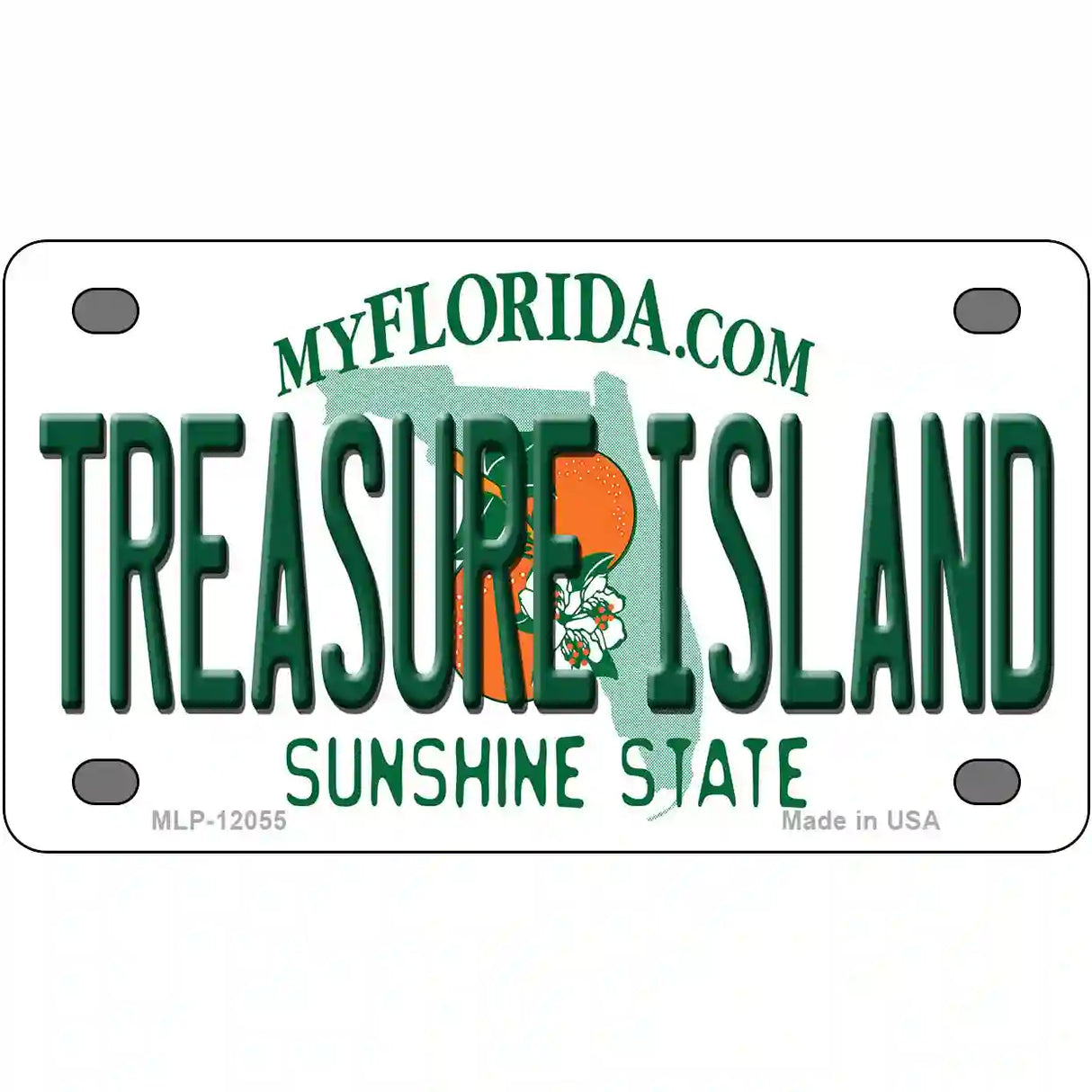 Florida Tresure Island Novelty Metal License Plate 4" x 2.2" (MLP)